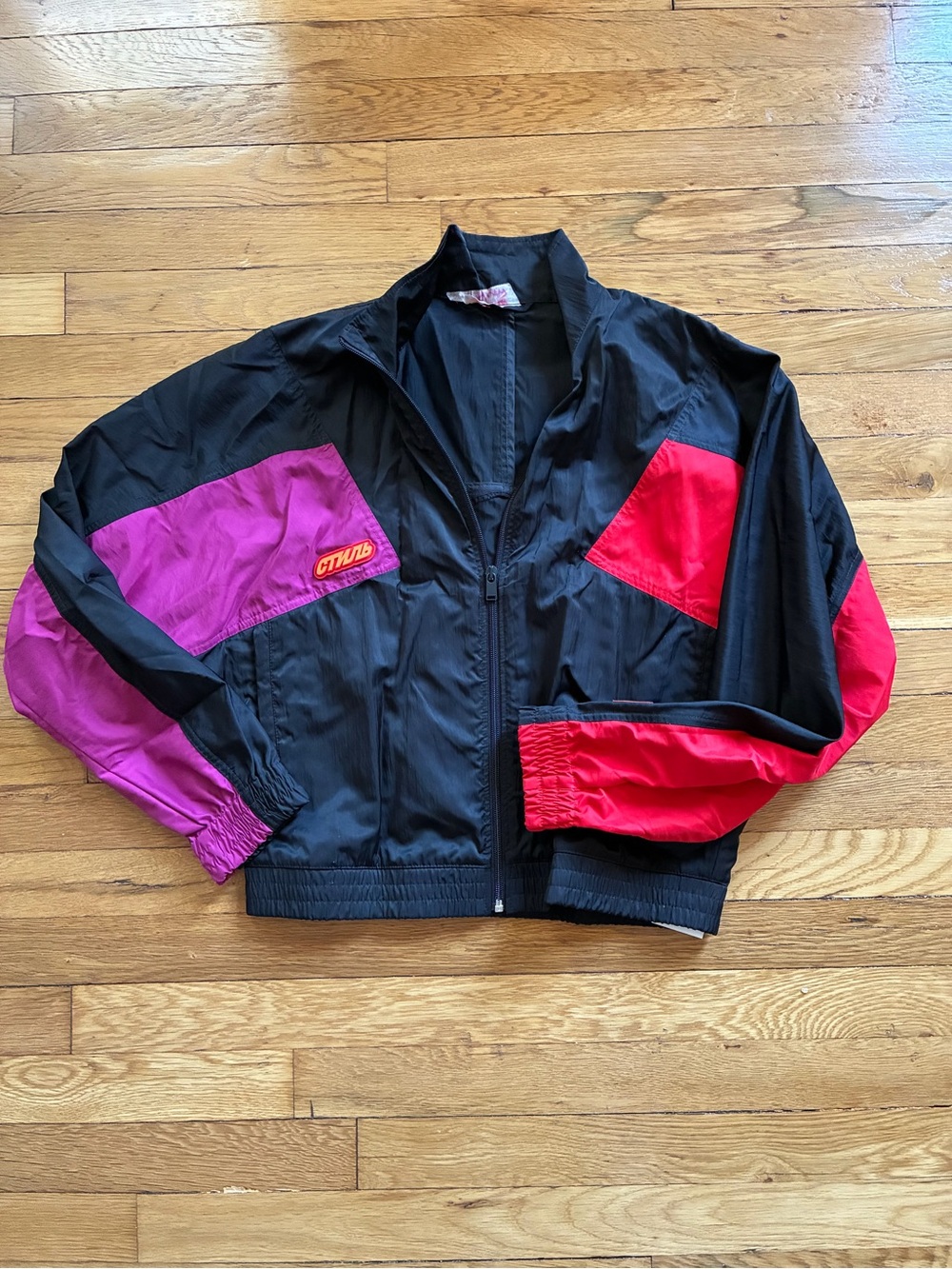 Heron Preston - Black Colorblock Windbreaker Jacket - Sample Small